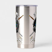 Gunn Clan Badge Tartan & Swords 保温保冷タンブラー (左面)