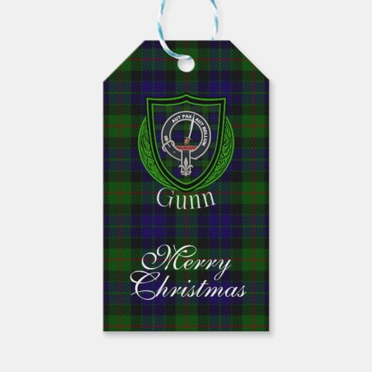 Gunn Scottish Clan Tartan & Crest ギフトタグ (正面)