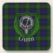 Gunn Scottish Clan Tartan & Crest コースター (正面)