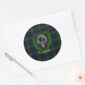 Gunn Scottish Clan Tartan & Crest ラウンドシール (封筒)