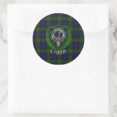 Gunn Scottish Clan Tartan & Crest ラウンドシール (バッグ)