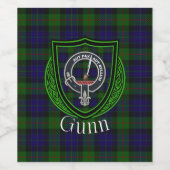 Gunn Scottish Clan Tartan & Crest ワインラベル (シングルラベル)