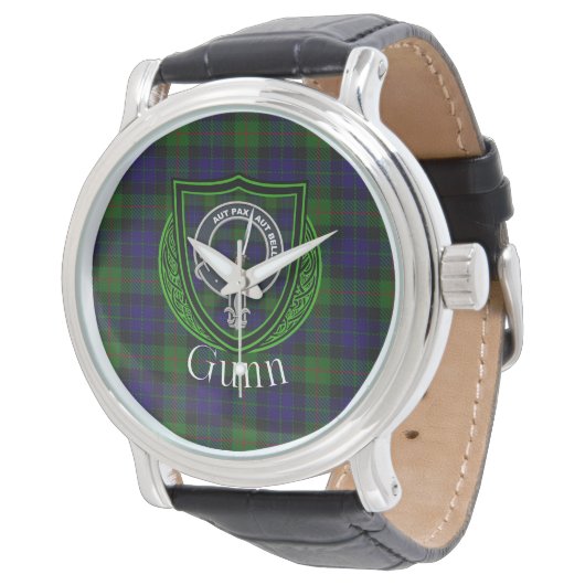 Gunn Scottish Clan Tartan & Crest 腕時計 (アングル)