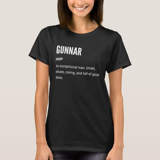 Gunnarは例外的な人を名詞とする Tシャツ (正面)
