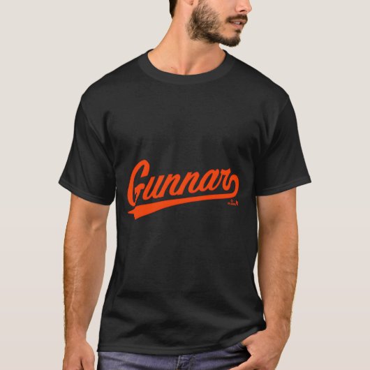 Gunnar Henderson Baltimore Text Baltimore Baseball Tシャツ (正面)