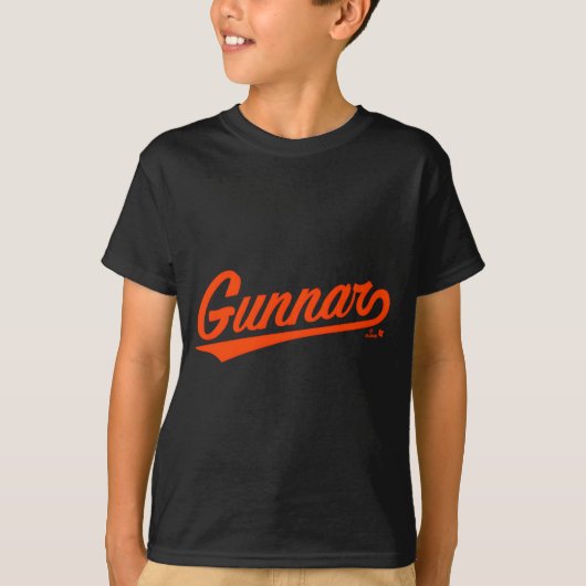 Gunnar Henderson Baltimore Text Baltimore Baseball Tシャツ (正面)