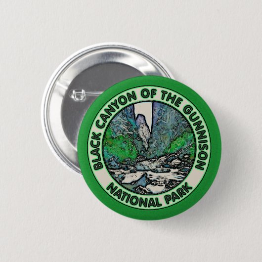Gunnisonの国立公園の黒い渓谷 缶バッジ (正面&裏面)