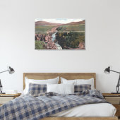 Gunnison, CO - Sapinero Bridge over Lake キャンバスプリント (インサイチュ (寝室))