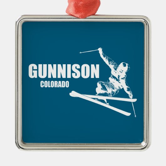 Gunnison Colorado Skier メタルオーナメント (正面)