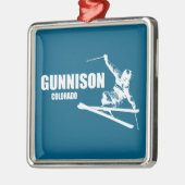 Gunnison Colorado Skier メタルオーナメント (左)