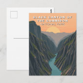 Gunnison Travel USAのブラックキャニオン ポストカード (正面/裏面)