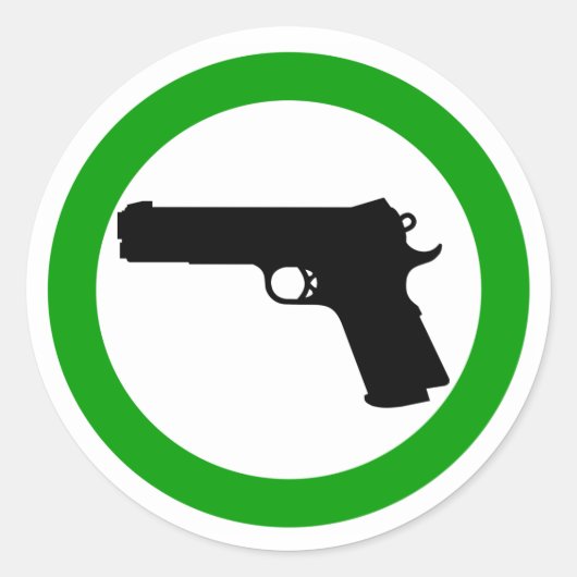 Guns Allowed Zoneステッカー ラウンドシール (正面)