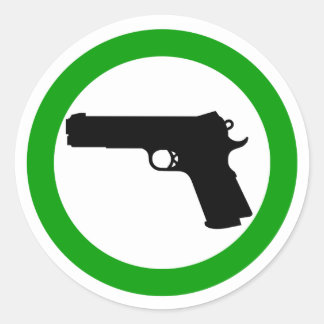 Guns Allowed Zoneステッカー ラウンドシール
