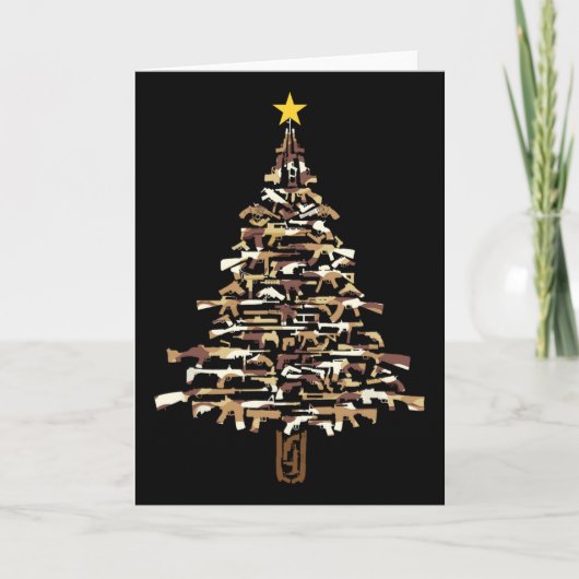 Guns Christmas Tree - Camo Print Xmas Gift For Gun カード (正面)