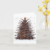 Guns Christmas Tree Funny Men Xmas 2024 For Gun Lo カード (黄色い花)
