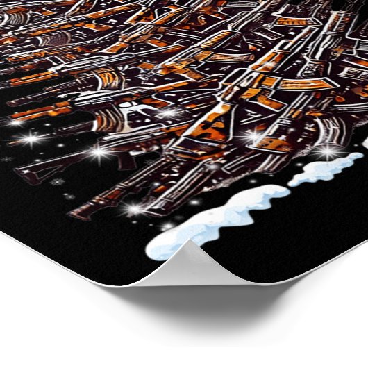 Guns Christmas Tree Funny Men Xmas For Gun Lover  ポスター (角)