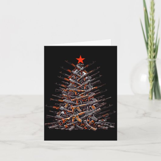 Guns Christmas Tree Funny Xmas 2025 For Gun Lover カード (正面)