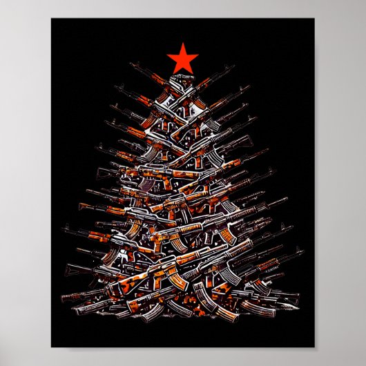 Guns Christmas Tree Funny Xmas 2025 For Gun Lover  ポスター (正面)