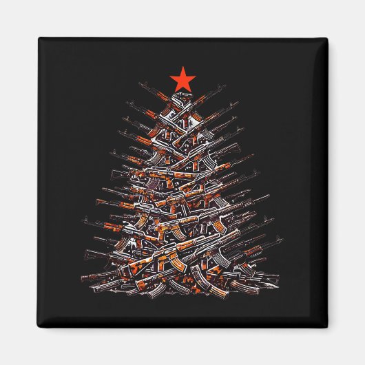 Guns Christmas Tree Funny Xmas 2025 For Gun Lover マグネット (正面)