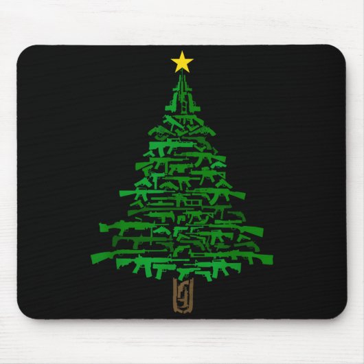Guns Christmas Tree - Xmas Gift For Guns Lover  マウスパッド (正面)