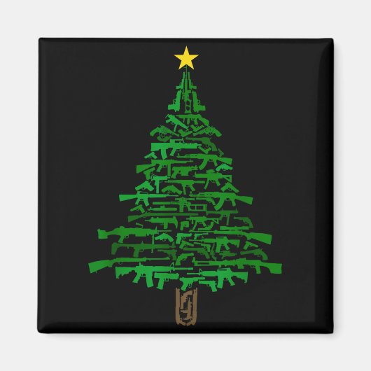 Guns Christmas Tree - Xmas Gift For Guns Lover  マグネット (正面)