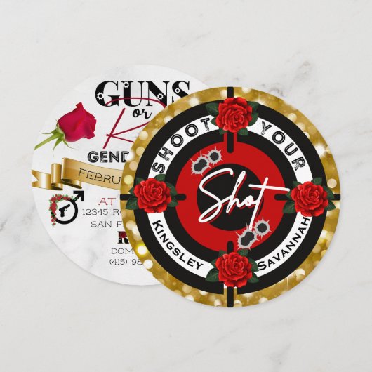 Guns or Roses | シュート・ユア・ショット・ジェンダーリビール 招待状 (正面/裏面)