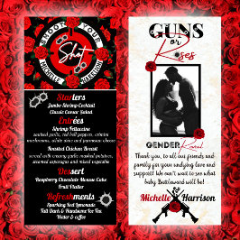 Guns or Roses Red & Black Gender Reveal Photo Menu メニュー