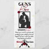 Guns or Roses Red & Black Gender Reveal Photo Menu メニュー (裏面)