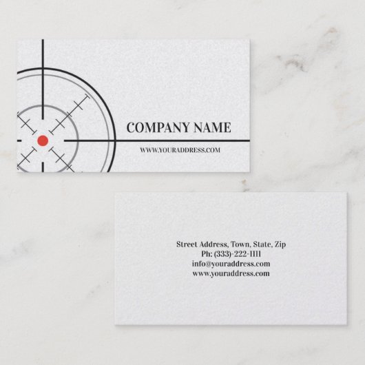 Gunsmith Shop Targetホワイト名刺 名刺 (正面/裏面)