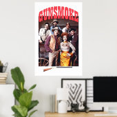 Gunsmoke Mat Dillonのキャストと子猫DocとFes ポスター (ホームオフィス)