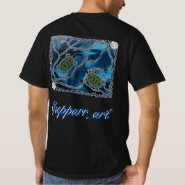 gupparr_artブラックスネークネックタートルシャツ tシャツ