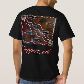 gupparr_art黒いユダヤの魚のシャツ tシャツ