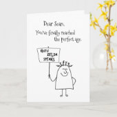 Guru Zelda名前を追加おもしろい引用文誕生日 カード (黄色い花)