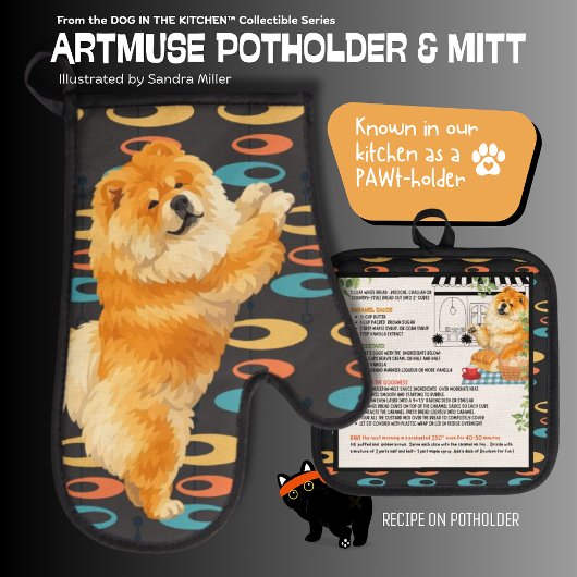 GUS GUS -CHOW DOG Oven Mitt & Pot Holder 鍋つかみ&鍋敷きセット