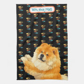 GUS red chow  - ArtMuse Kitchen Towels  キッチンタオル (縦)