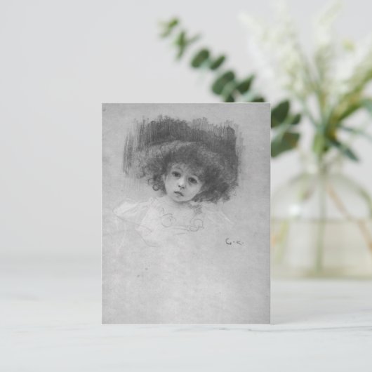 Gustavクリムトによる子供の乳房画像 ポストカード (スタンド正面)