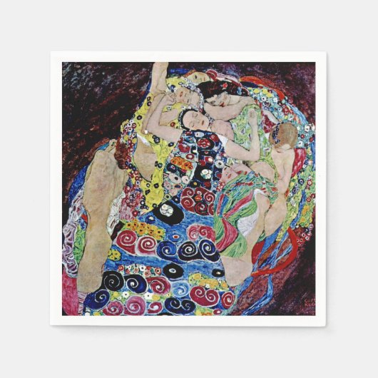 Gustavクリムト,アールヌーボー，アールデコ，vi スタンダードカクテルナプキン (正面)