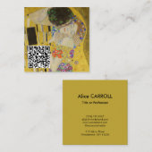 Gustavクリムト-キス- QRコード スクエア名刺 (正面/裏面)
