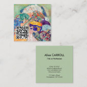 Gustavクリムト-ベビー/クレードル – QRコード スクエア名刺 (正面/裏面)
