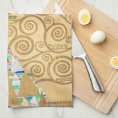 Gustavクリムト – 期待， Stoclet Frize キッチンタオル (四つ折り)