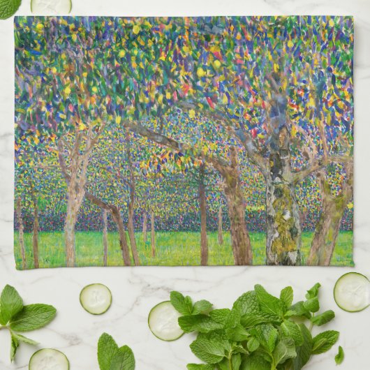 Gustavクリムト- Pear Tree キッチンタオル (折り畳み)