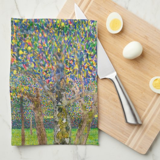 Gustavクリムト- Pear Tree キッチンタオル (四つ折り)