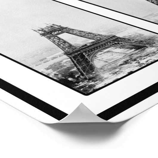Gustav Eiffel's Tower Under Construction ポスター (角)