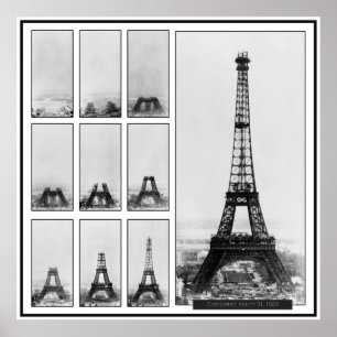 Gustav Eiffel's Tower Under Construction ポスター