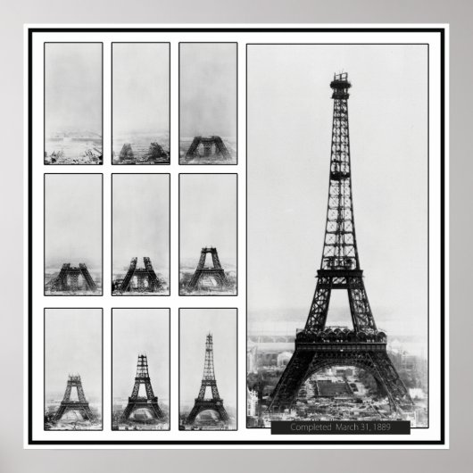 Gustav Eiffel's Tower Under Construction ポスター (正面)