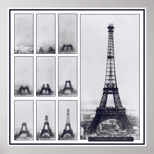 Gustav Eiffel's Tower Under Construction Poster ポスター (正面)