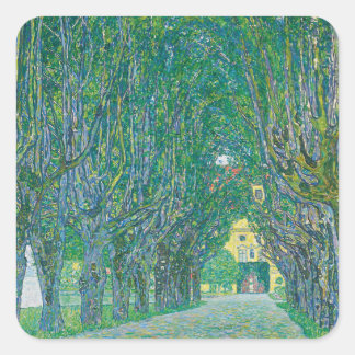 Gustav Klimt: Avenue of Schloss Kammer Park スクエアシール