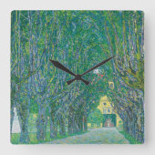 Gustav Klimt: Avenue of Schloss Kammer Park スクエア壁時計 (正面)