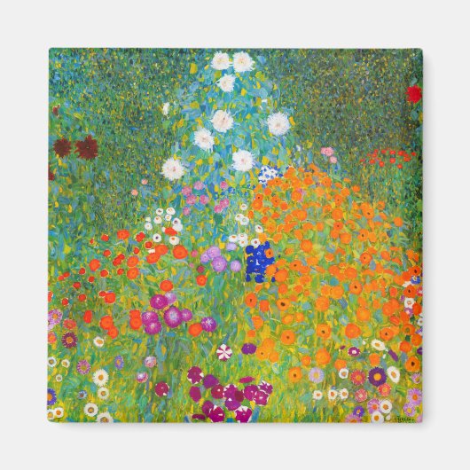 Gustav Klimt Bauerngarten Flower Garden Fine Art マグネット (正面)