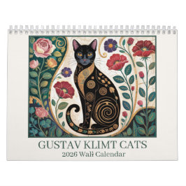 Gustav Klimt Cats 2026 Wall Calendar – Art Nouveau カレンダー